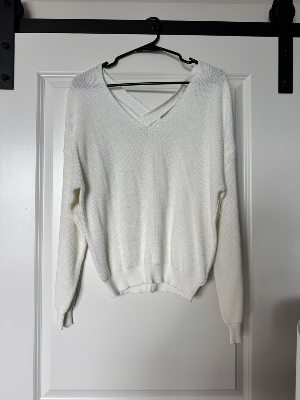 Lulu's White V-Neck Lightweight Knit Sweater